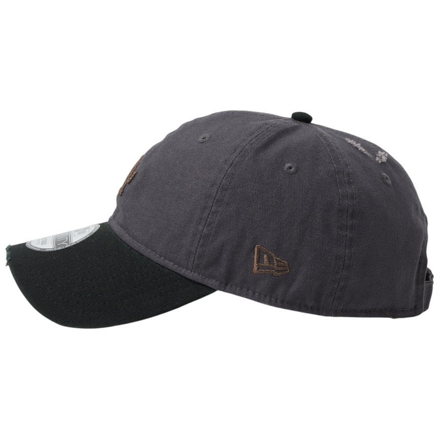 ニューエラ キャップ 帽子 NEW ERA CAP 9TWENTY ロサンゼルス ドジャース クーパーズタウン Damaged Duck Canvas ダメージ ダックキャンバス グラファイト ブラック 14745076 左サイド