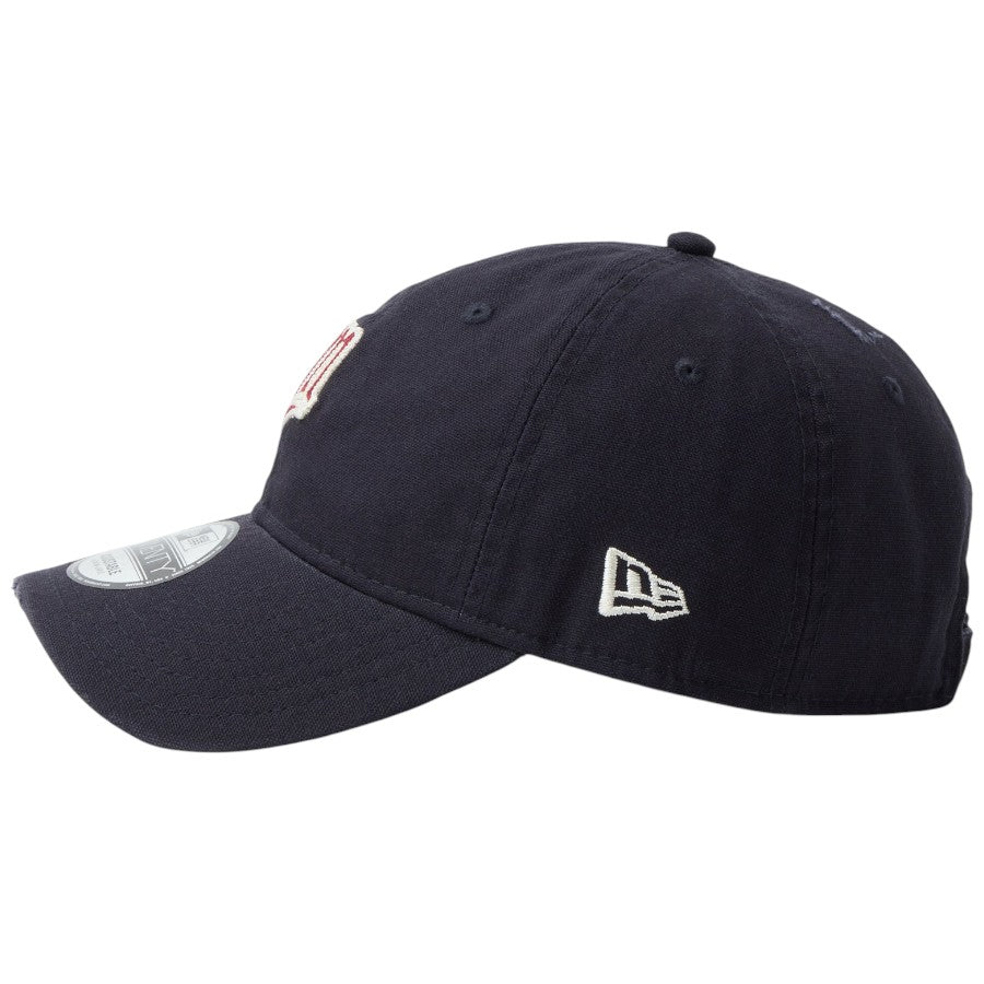 ニューエラ キャップ 帽子 NEW ERA CAP 9TWENTY ミネソタ ツインズ クーパーズタウン Damaged Duck Canvas ダメージ ダックキャンバス ネイビー 14745073 左サイド