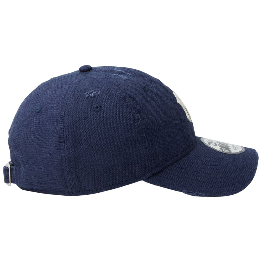 ニューエラ キャップ 帽子 NEW ERA CAP 9TWENTY ニューヨーク ヤンキース クーパーズタウン Damaged Duck Canvas ダメージ ダックキャンバス オーシャンサイドブルー 14745043 右サイド