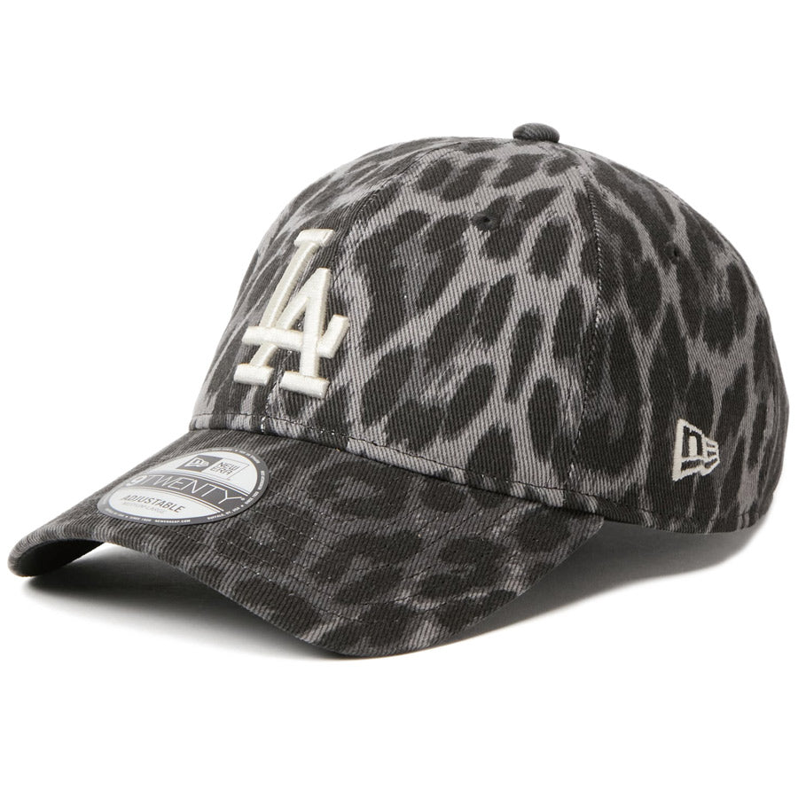 ニューエラ キャップ NEW ERA 9TWENTY レオパード Leopard ロサンゼルス ドジャース ブラック アイボリー 14745088 右斜め