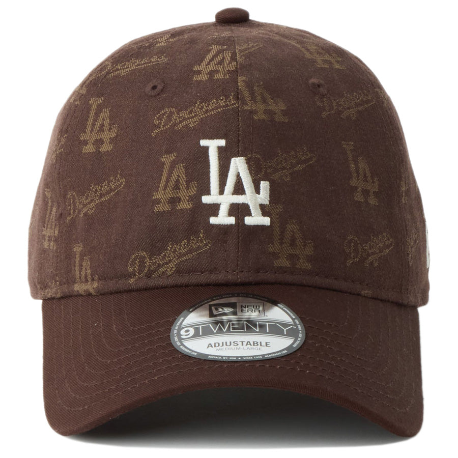 ニューエラ キャップ 帽子 NEW ERA CAP 9TWENTY MLB Jacquard ジャカード ロサンゼルス ドジャース ブラウン 14745089 正面