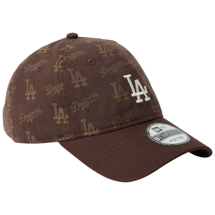 ニューエラ キャップ 帽子 NEW ERA CAP 9TWENTY MLB Jacquard ジャカード ロサンゼルス ドジャース ブラウン 14745089 左斜め前
