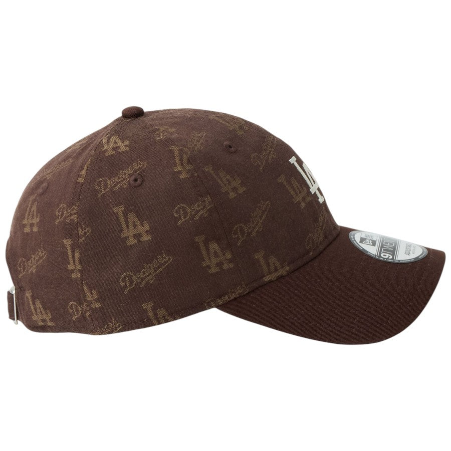 ニューエラ キャップ 帽子 NEW ERA CAP 9TWENTY MLB Jacquard ジャカード ロサンゼルス ドジャース ブラウン 14745089 右サイド