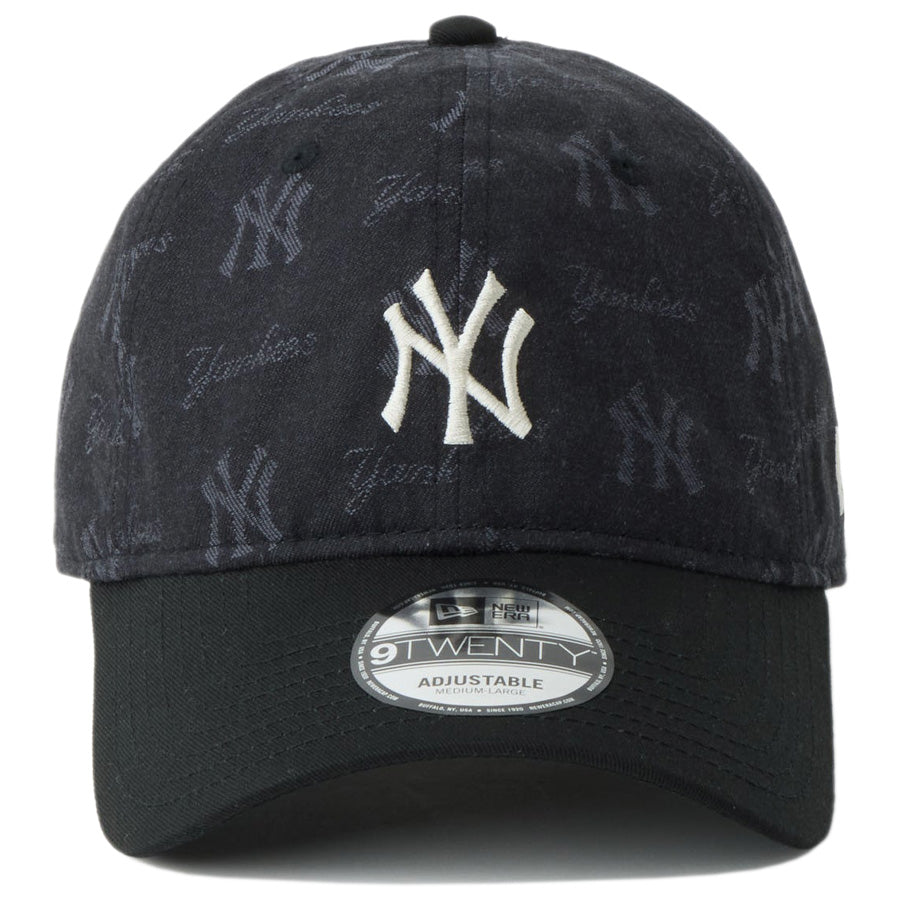 ニューエラ キャップ 帽子 NEW ERA CAP 9TWENTY MLB Jacquard ジャカード ニューヨーク ヤンキース ブラック 14745053 親子 コーデ  正面