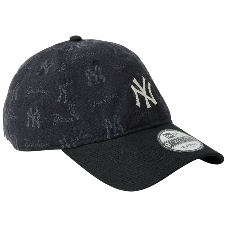 ニューエラ キャップ 帽子 NEW ERA CAP 9TWENTY MLB Jacquard ジャカード ニューヨーク ヤンキース ブラック 14745053 親子 コーデ  左斜め前