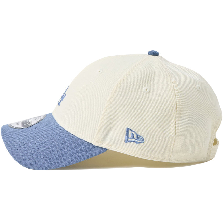 ニューエラ キャップ 帽子 NEW ERA CAP 9FORTY MLB ベージュ スウェットバンド ロサンゼルス ドジャース クロームホワイト/スレート 14744855 左サイド