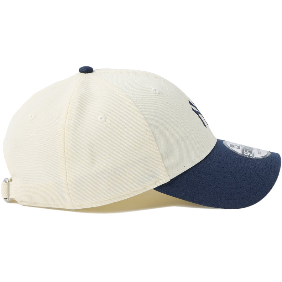ニューエラ キャップ 帽子 NEW ERA CAP 9FORTY MLB ベージュ スウェットバンド ニューヨーク ヤンキース クロームホワイト/ナイトシフトネイビー 14744846 右サイド