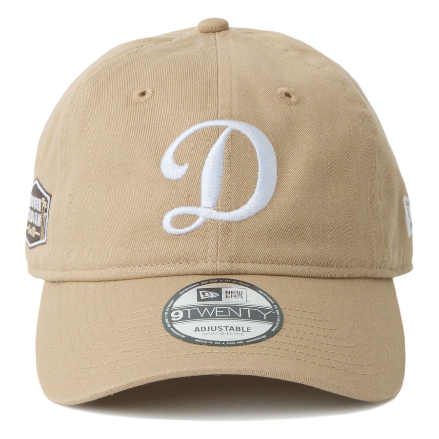 ニューエラ キャップ 帽子 NEW ERA CAP 9TWENTY MLB Side Patch サイドパッチ ロサンゼルス ドジャース プラクティスロゴ キャメル 14745084 正面