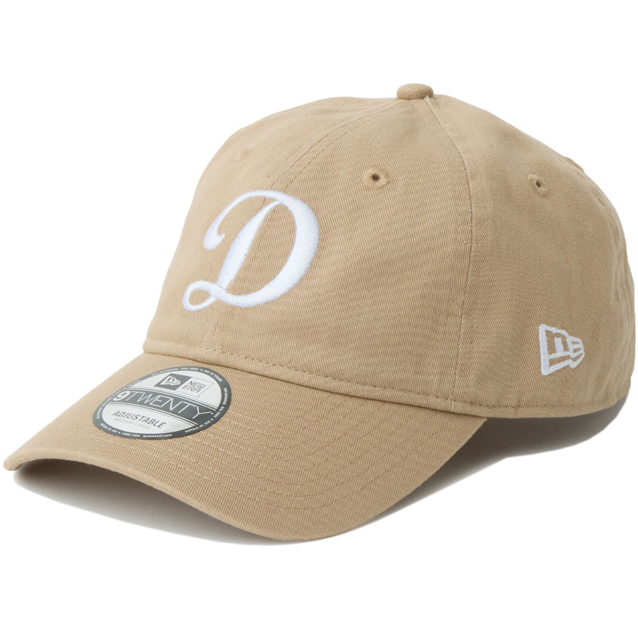 ニューエラ キャップ 帽子 NEW ERA CAP 9TWENTY MLB Side Patch サイドパッチ ロサンゼルス ドジャース プラクティスロゴ キャメル 14745084 右斜め前