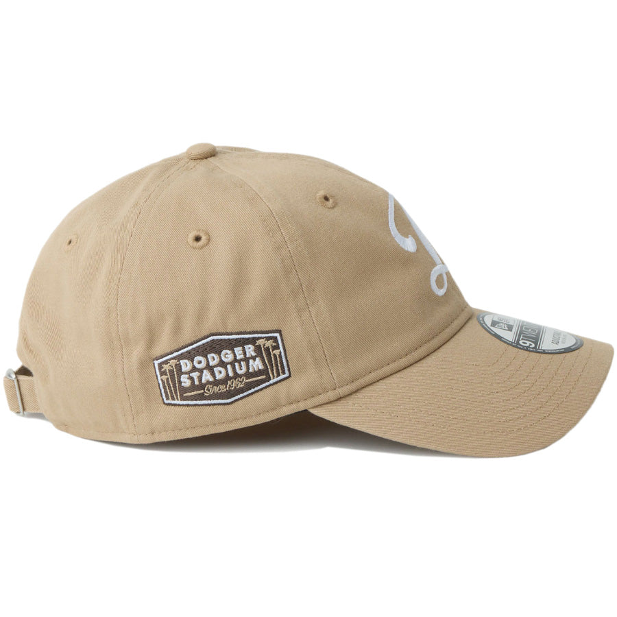 ニューエラ キャップ 帽子 NEW ERA CAP 9TWENTY MLB Side Patch サイドパッチ ロサンゼルス ドジャース プラクティスロゴ キャメル 14745084 右サイド