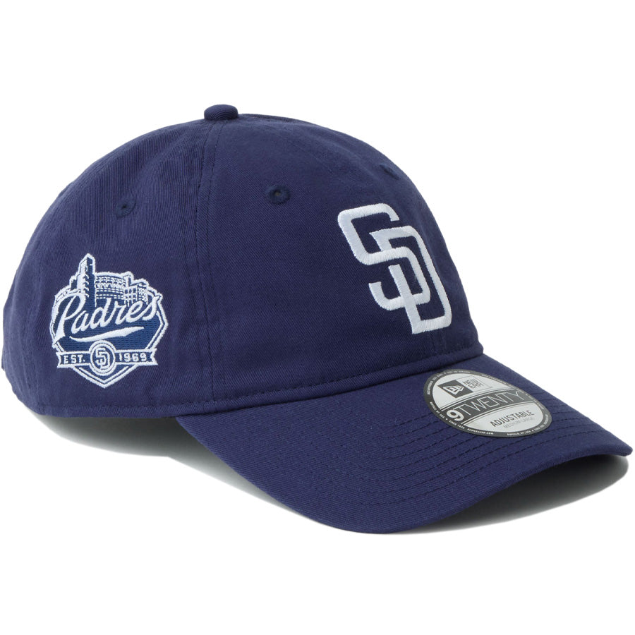 ニューエラ キャップ 帽子 NEW ERA CAP 9TWENTY MLB Side Patch サイドパッチ サンディエゴ パドレス ライトネイビー 14745028 左斜め前