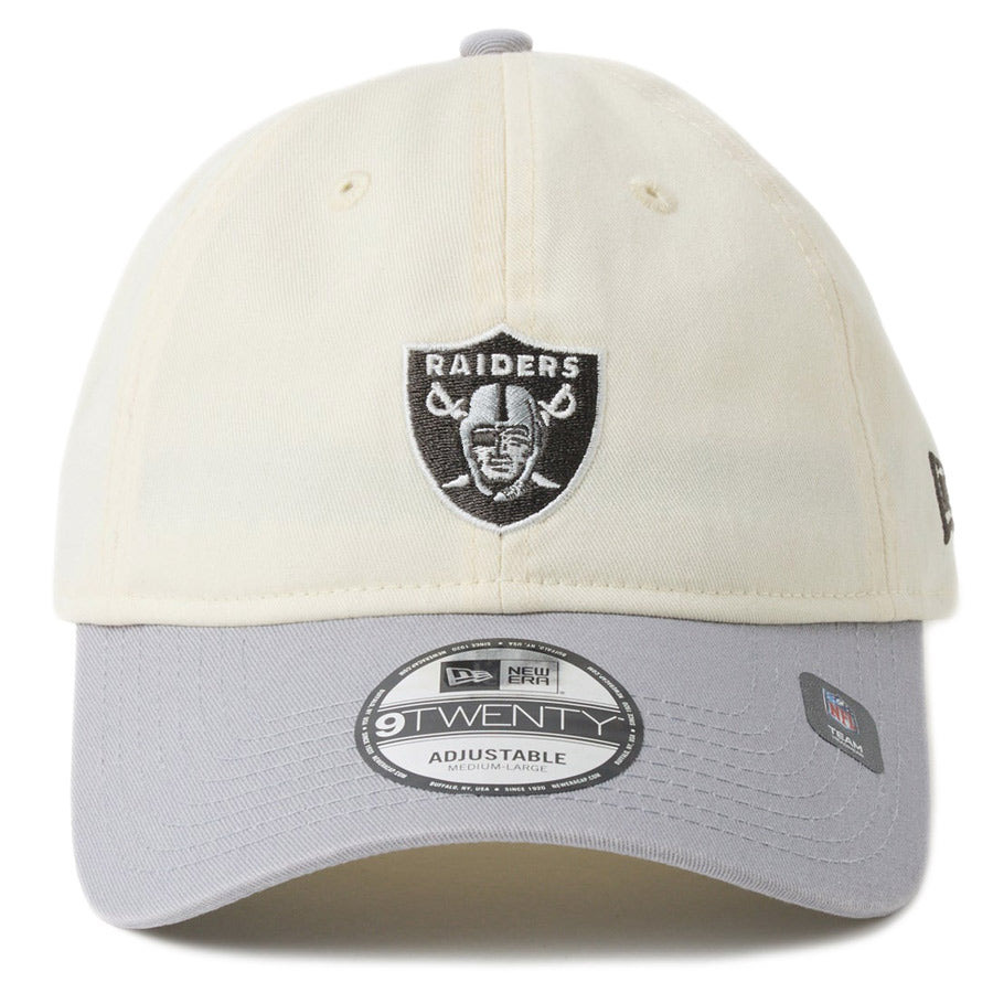 ニューエラ キャップ NEW ERA 9TWENTY NFL Mini Logo ミニロゴ ラスベガス レイダース クロームホワイト/グレー 14745095 正面