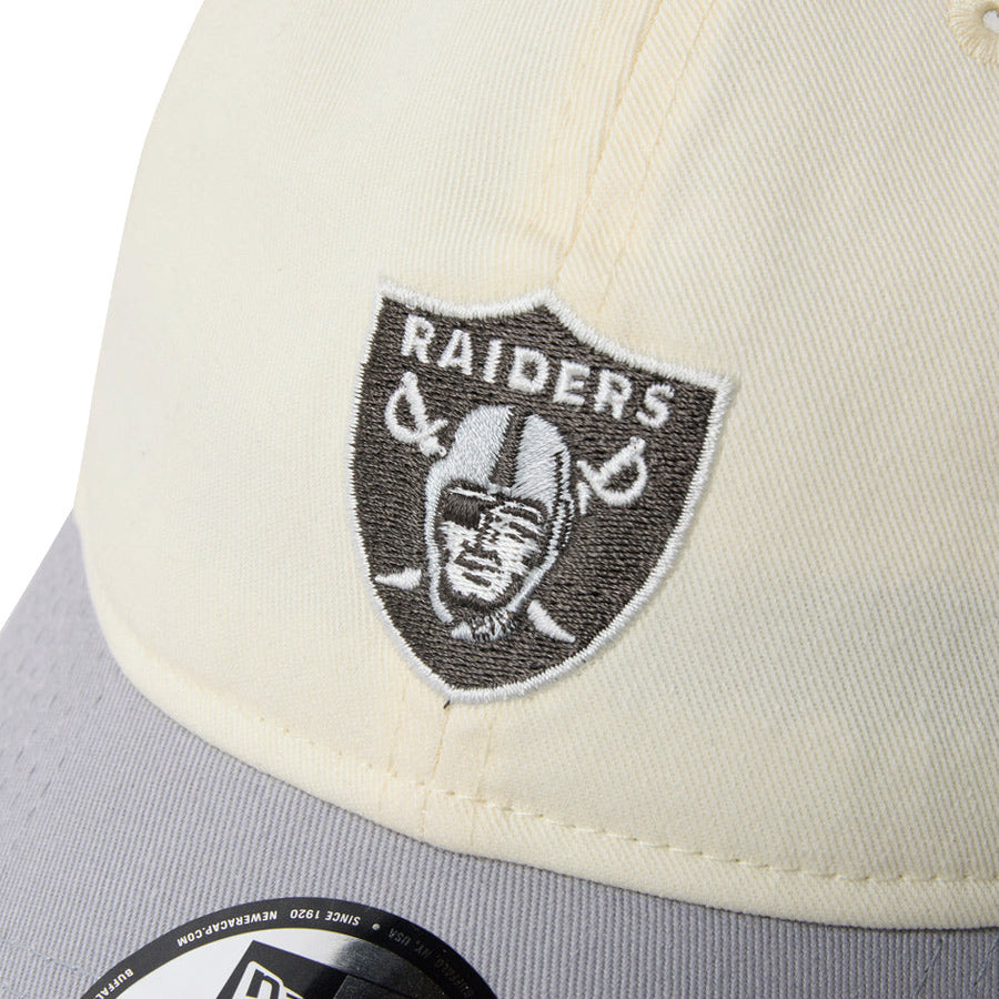 ニューエラ キャップ NEW ERA 9TWENTY NFL Mini Logo ミニロゴ ラスベガス レイダース クロームホワイト/グレー 14745095 フロントロゴ