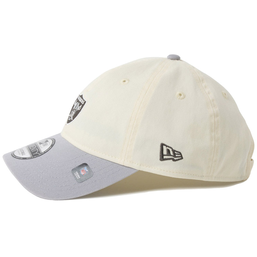 ニューエラ キャップ NEW ERA 9TWENTY NFL Mini Logo ミニロゴ ラスベガス レイダース クロームホワイト/グレー 14745095 左サイド