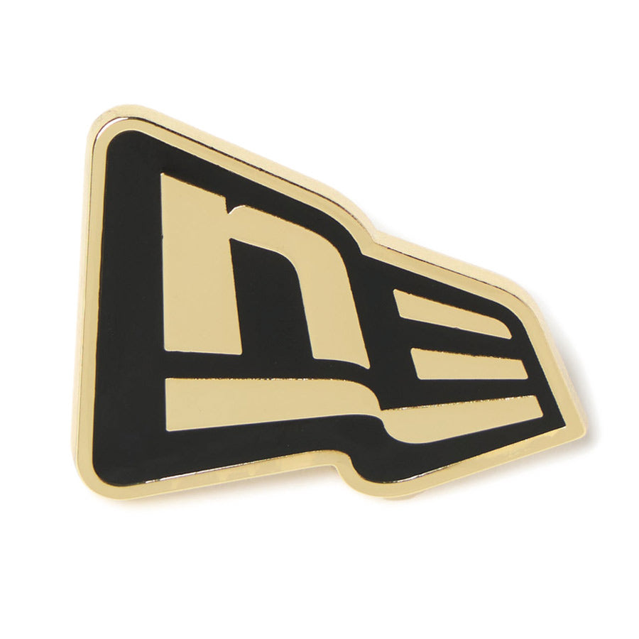 ニューエラ NEW ERA キャップアクセサリー ピンズ Flagロゴ フラッグロゴ ゴールド ブラック 14751656 フロント
