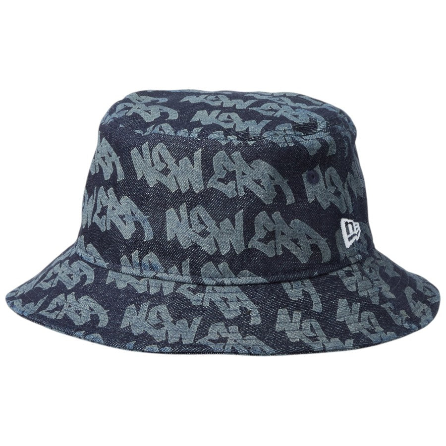 ニューエラ ハット NEW ERA HAT バケハ バケット01 Laser Burn Out レーザー加工 インディゴ デニム 14744780 右斜め前