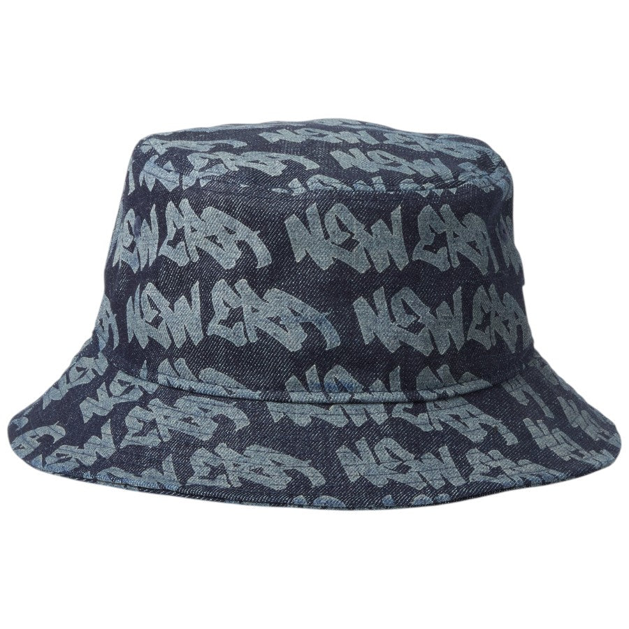 ニューエラ ハット NEW ERA HAT バケハ バケット01 Laser Burn Out レーザー加工 インディゴ デニム 14744780 正面