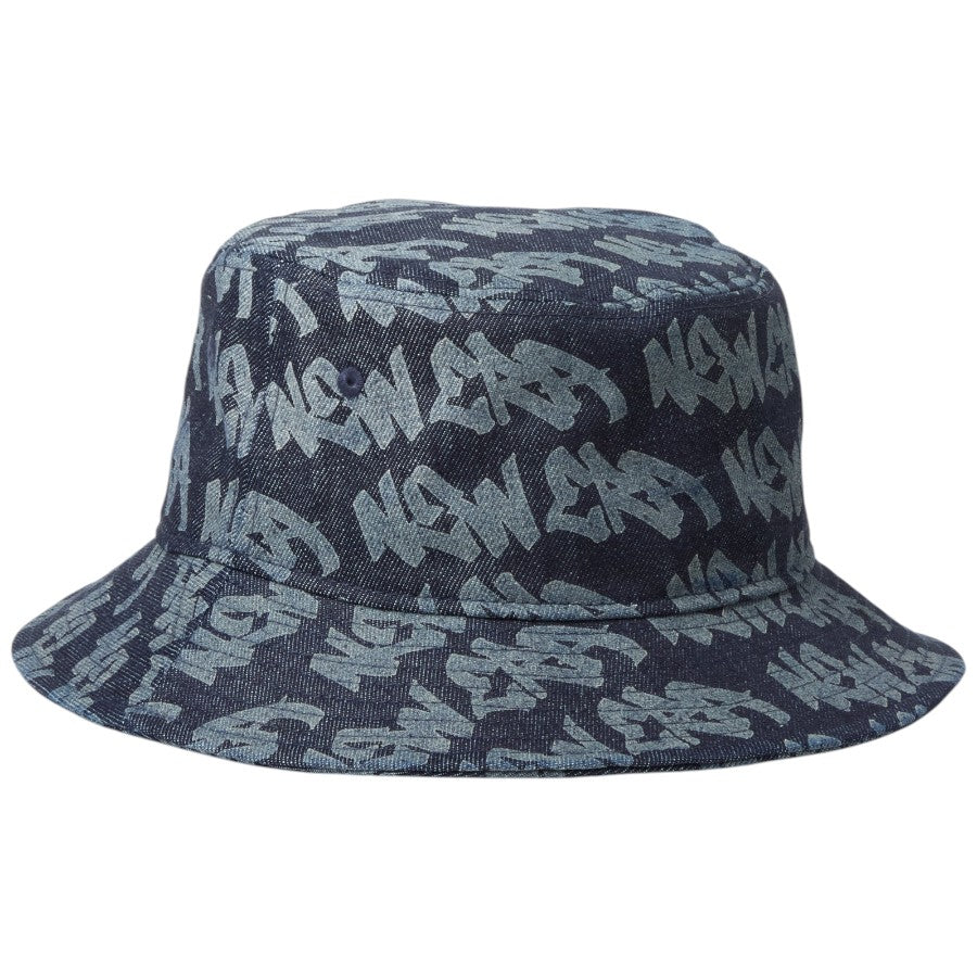 ニューエラ ハット NEW ERA HAT バケハ バケット01 Laser Burn Out レーザー加工 インディゴ デニム 14744780 左斜め前