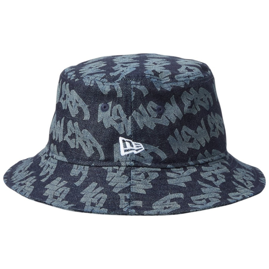 ニューエラ ハット NEW ERA HAT バケハ バケット01 Laser Burn Out レーザー加工 インディゴ デニム 14744780 左サイド