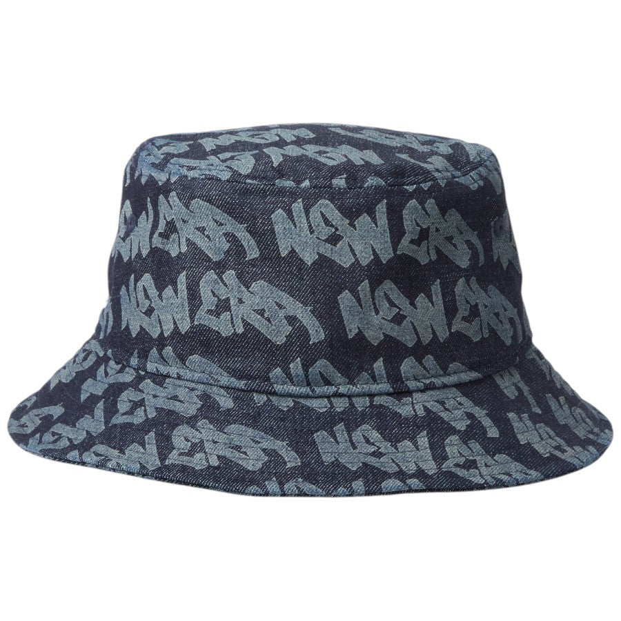 ニューエラ ハット NEW ERA HAT バケハ バケット01 Laser Burn Out レーザー加工 インディゴ デニム 14744780 背面