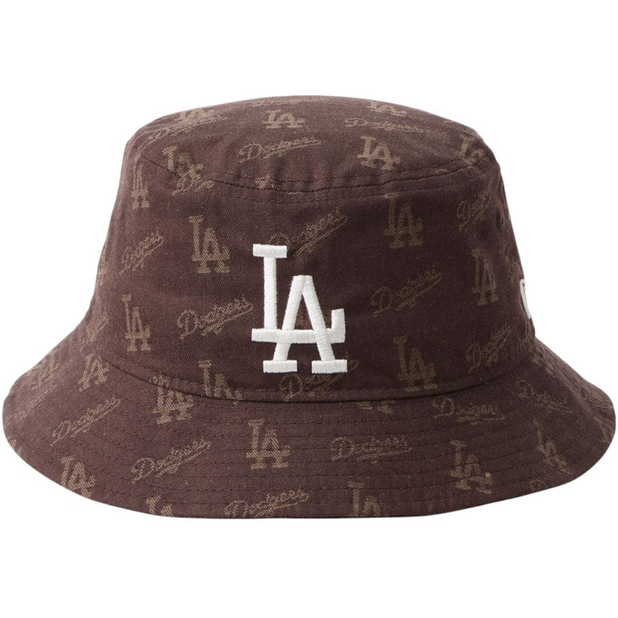 ニューエラ ハット NEW ERA HAT バケット01 バケハMLB Jacquard ジャカード ロサンゼルス ドジャース ブラウン 14744777 正面