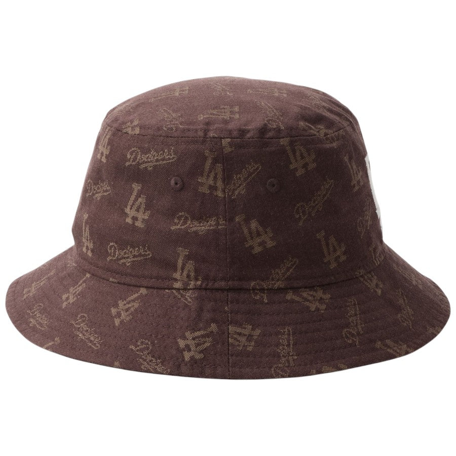 ニューエラ ハット NEW ERA HAT バケット01 バケハMLB Jacquard ジャカード ロサンゼルス ドジャース ブラウン 14744777 右サイド