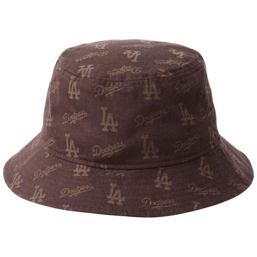 ニューエラ ハット NEW ERA HAT バケット01 バケハMLB Jacquard ジャカード ロサンゼルス ドジャース ブラウン 14744777 後ろ