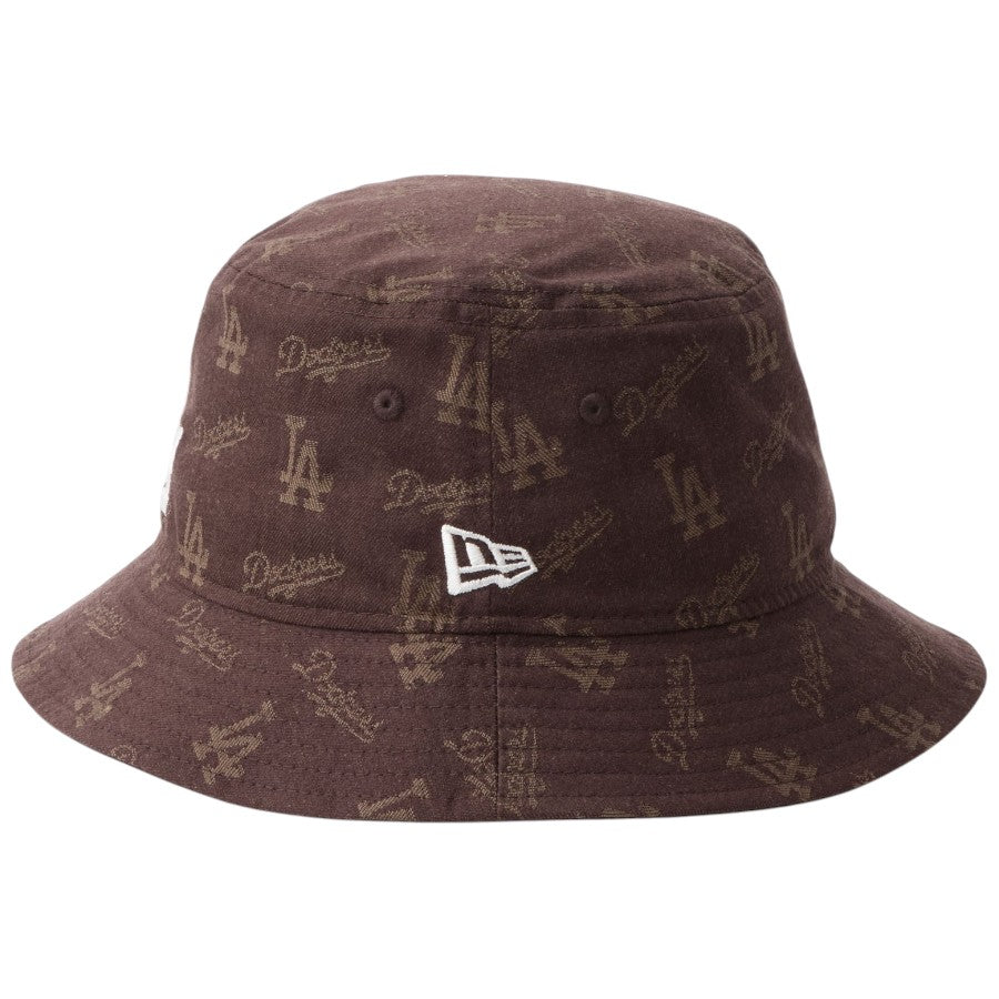 ニューエラ ハット NEW ERA HAT バケット01 バケハMLB Jacquard ジャカード ロサンゼルス ドジャース ブラウン 14744777 左サイド