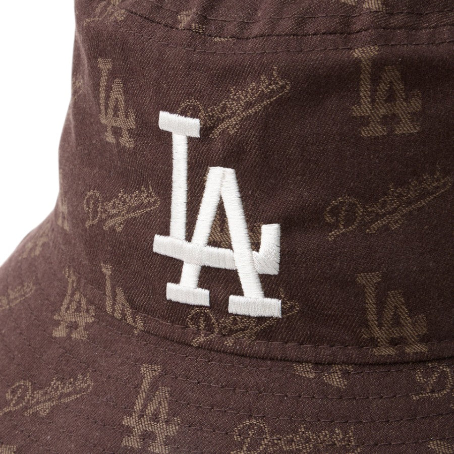 ニューエラ ハット NEW ERA HAT バケット01 バケハMLB Jacquard ジャカード ロサンゼルス ドジャース ブラウン 14744777 フロントロゴ