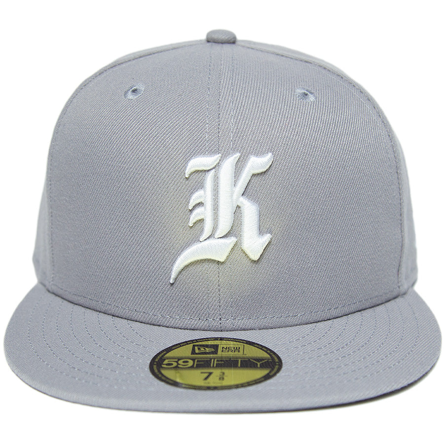 ニューエラ キャップ NEW ERA CAP CUSTUM KINGS 別注 59FIFTY ANTIQUE K グレー ホワイト 70900898 正面