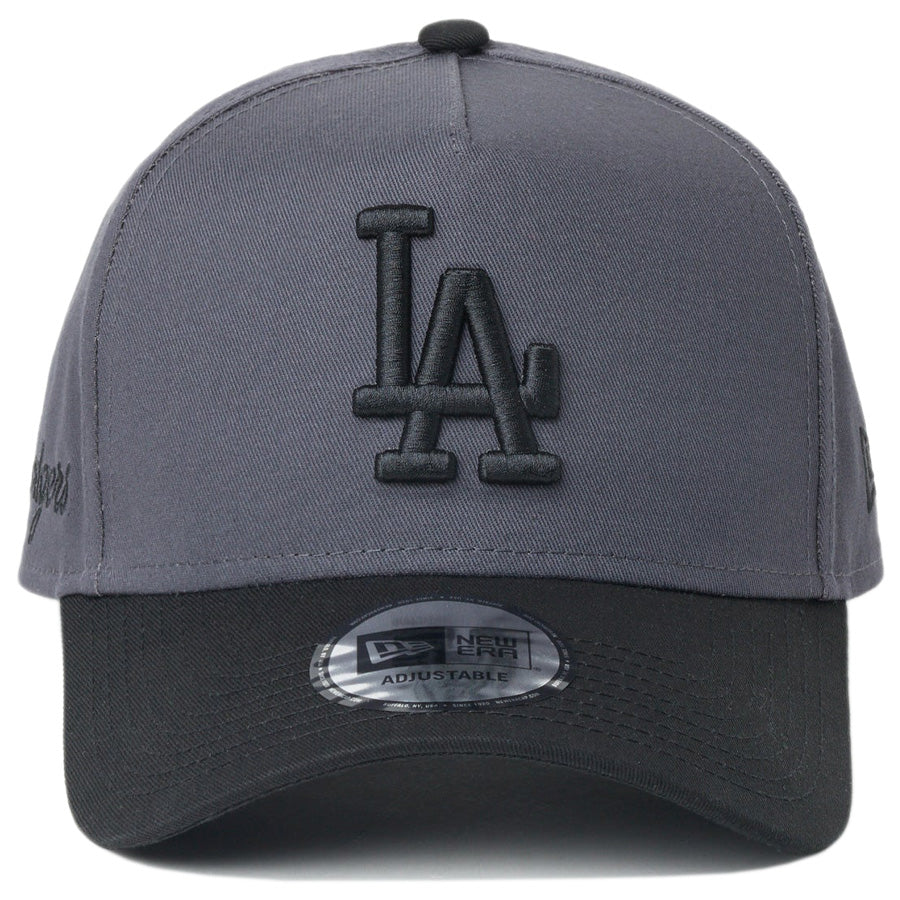 ニューエラ キャップ NEW ERA CAP 9FORTY A-Frame MLB 2-Tone ロサンゼルス ドジャース ダークグレー/ブラック 14747309 | ゴルフ 正面