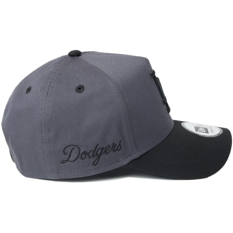ニューエラ キャップ NEW ERA CAP 9FORTY A-Frame MLB 2-Tone ロサンゼルス ドジャース ダークグレー/ブラック 14747309 | ゴルフ 右サイド