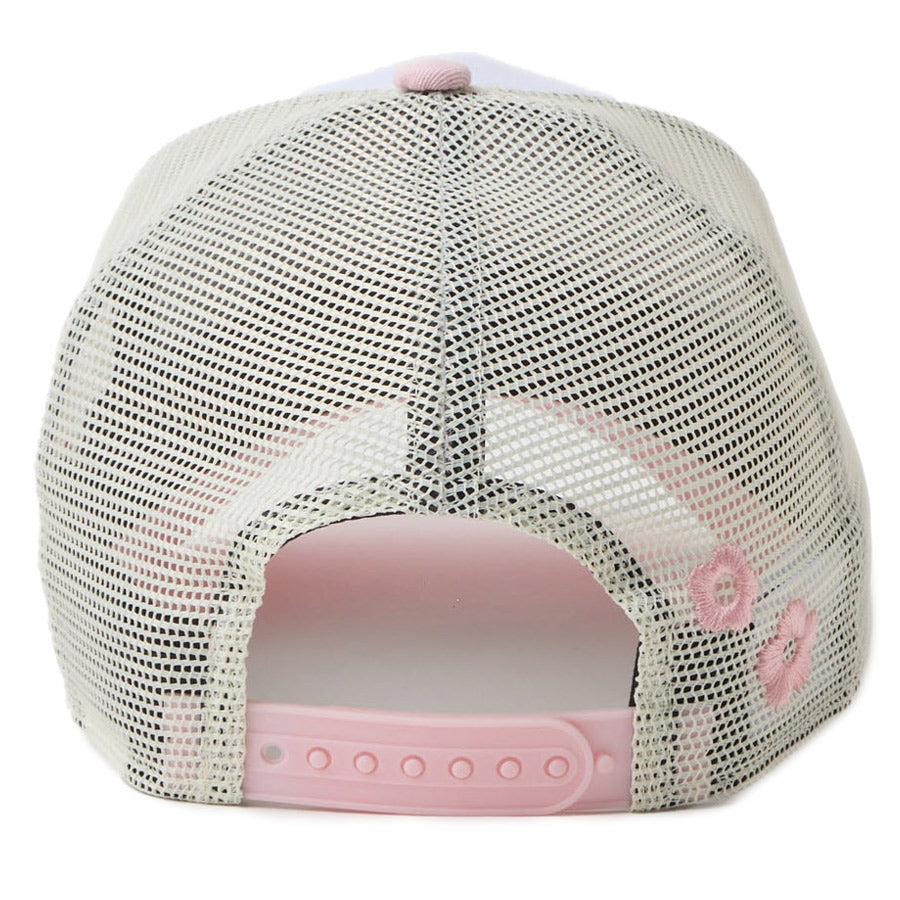 ニューエラ キャップ NEW ERA KIDS 子供Youth 9FORTY A-Frame トラッカー ちいかわ / モモンガ・古本屋 ピンク 14864475 リア