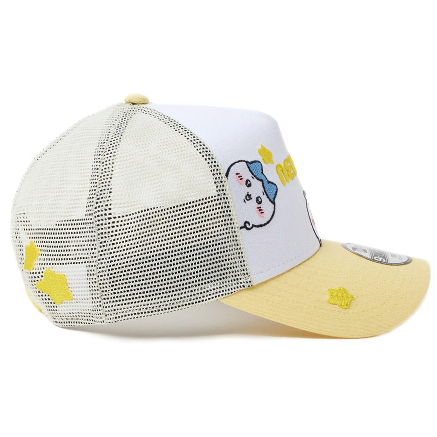 ニューエラ キャップ NEW ERA KIDS 子供Youth 9FORTY A-Frame トラッカー ちいかわ / ちいかわ・ハチワレ・うさぎ ホワイト/ソフトイエロー 14864476 右サイド