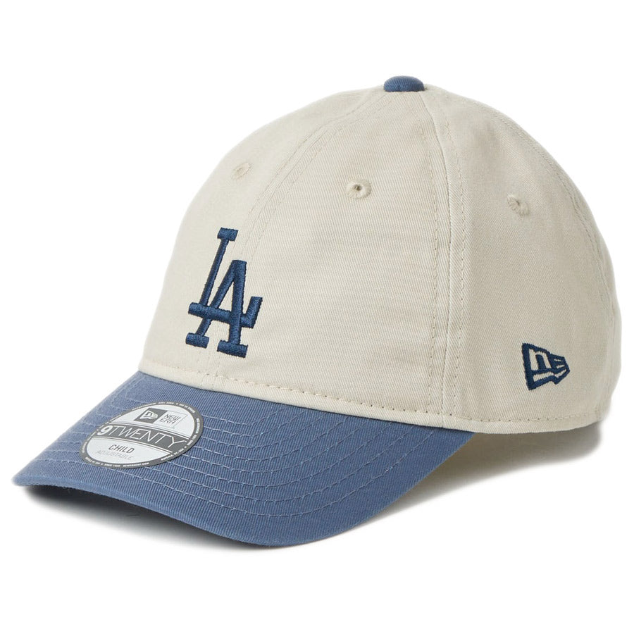 ニューエラ キャップ NEW ERA CAP KIDS キッズ Child 9TWENTY 2-Tone ロサンゼルス ドジャース ストーン/スレート 14747326 右斜め