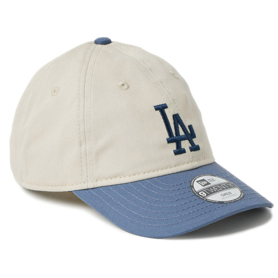 ニューエラ キャップ NEW ERA CAP KIDS キッズ Child 9TWENTY 2-Tone ロサンゼルス ドジャース ストーン/スレート 14747326 左斜め