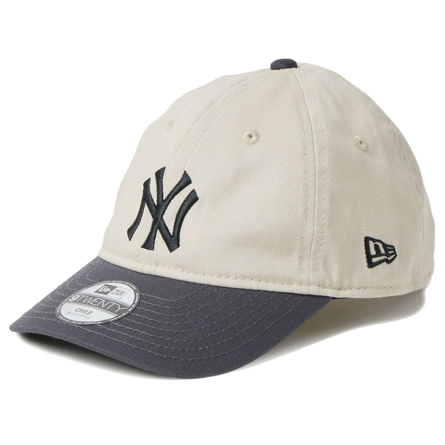 ニューエラ キャップ NEW ERA KIDS キッズ Child 9TWENTY 2-Tone ニューヨーク ヤンキース ストーン/グラファイト 14747323 右斜め
