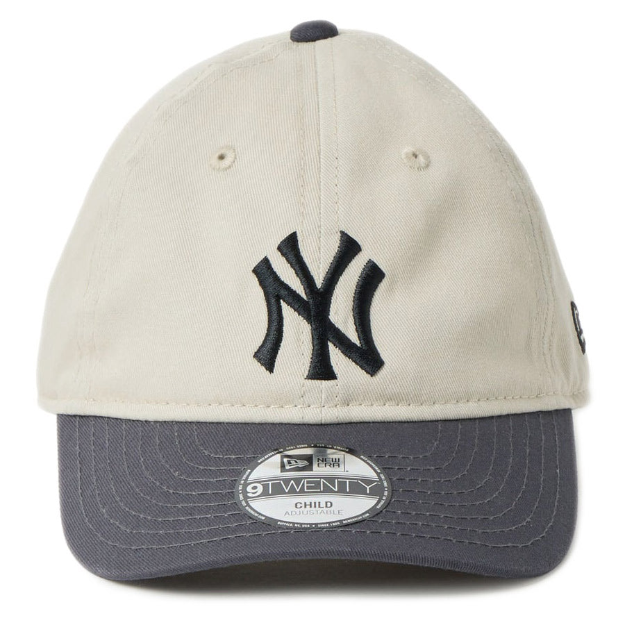ニューエラ キャップ NEW ERA KIDS キッズ Child 9TWENTY 2-Tone ニューヨーク ヤンキース ストーン/グラファイト 14747323 正面