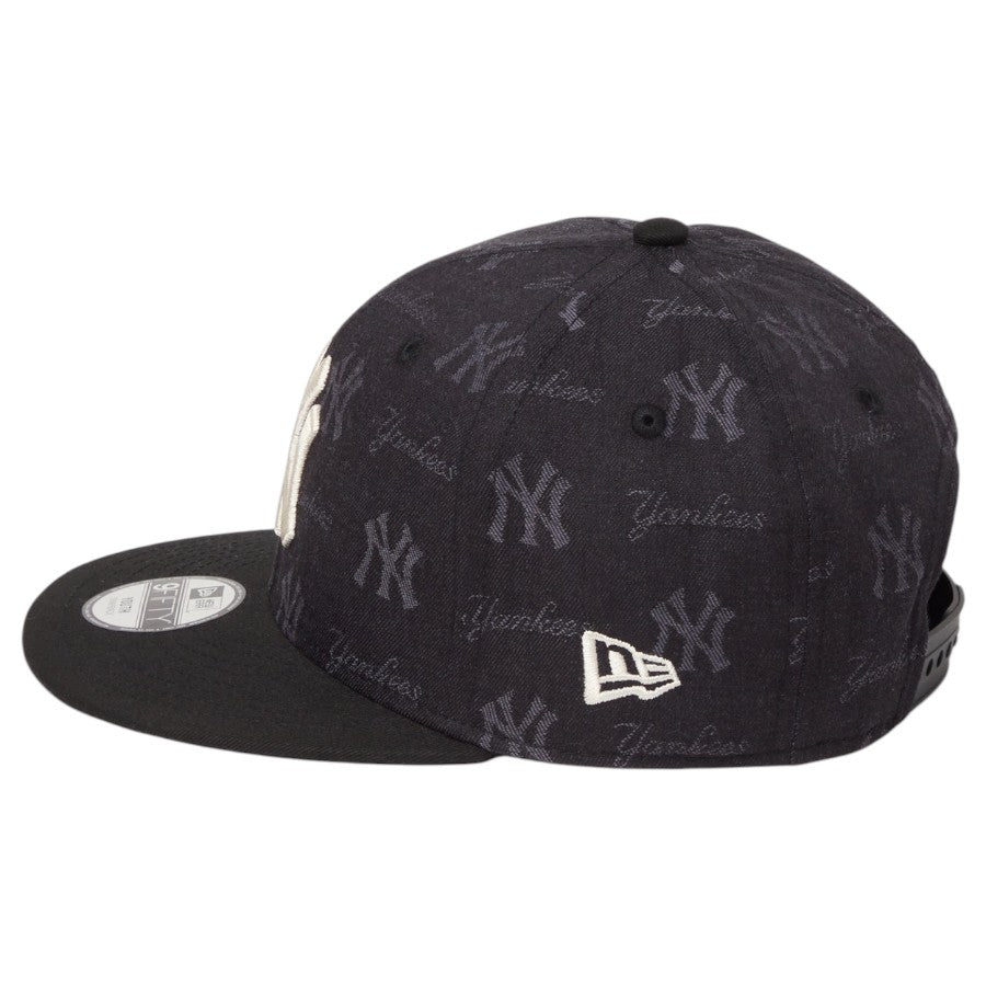 ニューエラ キャップ 帽子 NEW ERA CAP KIDS キッズ Youth 9FIFTY MLB Jacquard ジャカード ニューヨーク ヤンキース ブラック 14746966 左サイド