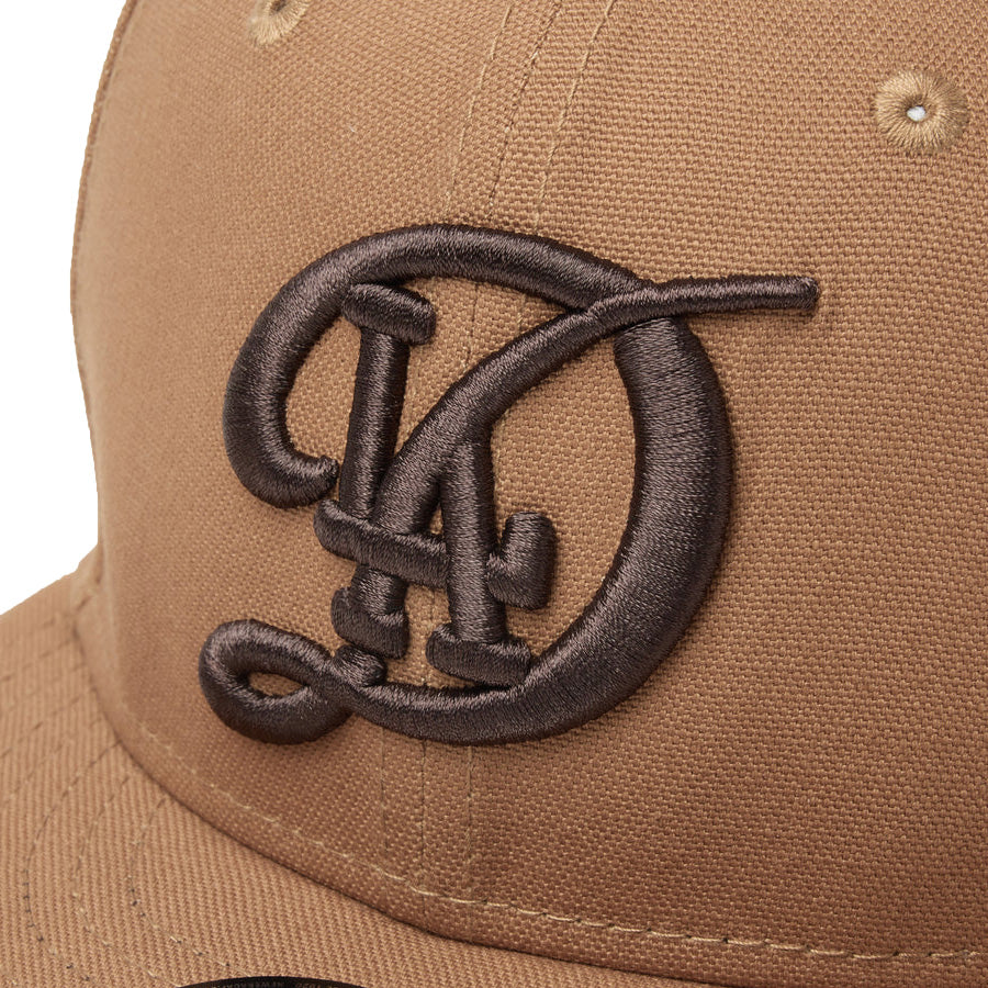 ニューエラ キャップ 帽子 NEW ERA CAP KIDS キッズ Youth 9FIFTY MLB Duck Canvas ダック キャンバス ロサンゼルス ドジャース シティーコネクトロゴ ライトブロンズ 14746976 フロントロゴ