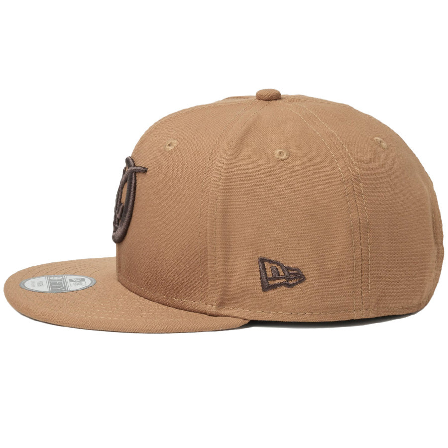ニューエラ キャップ 帽子 NEW ERA CAP KIDS キッズ Youth 9FIFTY MLB Duck Canvas ダック キャンバス ロサンゼルス ドジャース シティーコネクトロゴ ライトブロンズ 14746976 左サイド