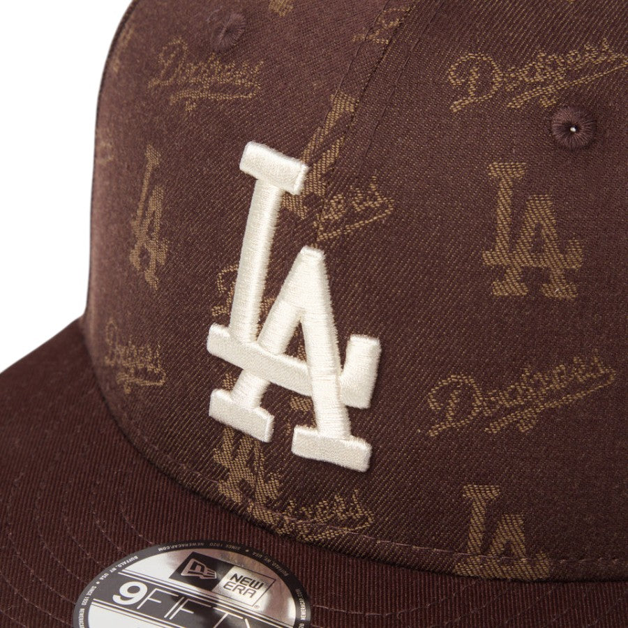 ニューエラ キャップ 帽子 NEW ERA CAP KIDS キッズ Youth 9FIFTY MLB Jacquard ジャカード ロサンゼルス ドジャース ブラウン 14746974 フロントロゴ