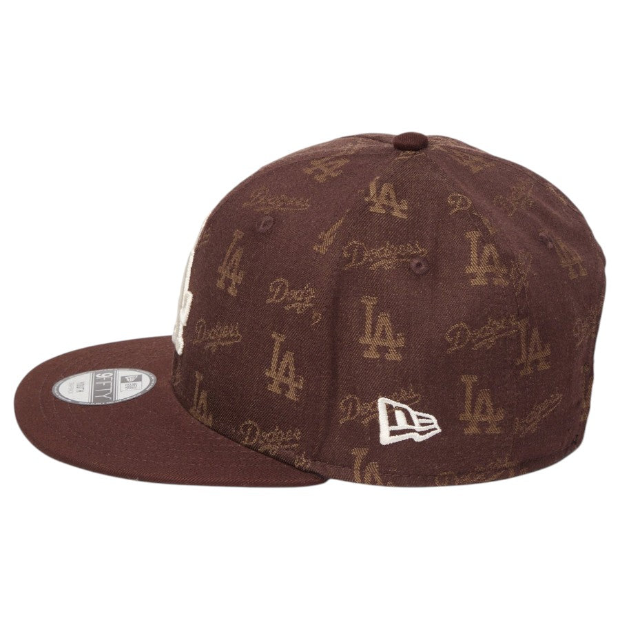 ニューエラ キャップ 帽子 NEW ERA CAP KIDS キッズ Youth 9FIFTY MLB Jacquard ジャカード ロサンゼルス ドジャース ブラウン 14746974 左サイド