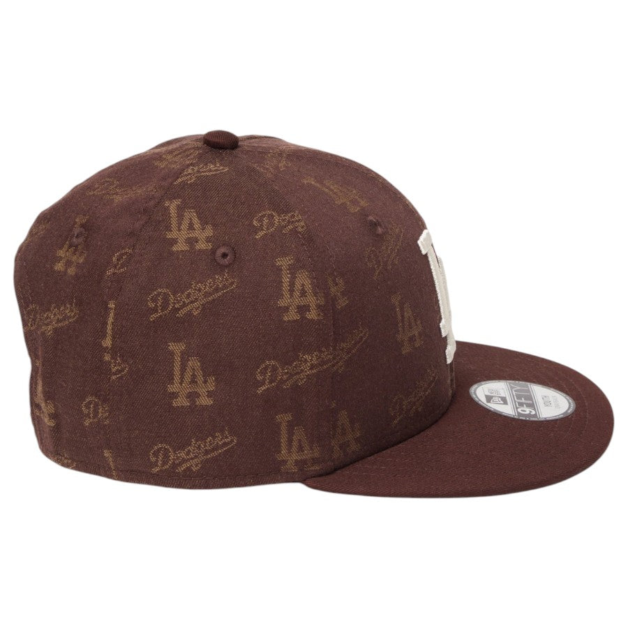 ニューエラ キャップ 帽子 NEW ERA CAP KIDS キッズ Youth 9FIFTY MLB Jacquard ジャカード ロサンゼルス ドジャース ブラウン 14746974 右サイド