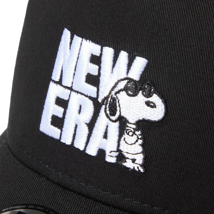ニューエラ キャップ 帽子 NEW ERA CAP KIDS キッズ Youth 9FORTY A-Frame トラッカー Vintage PEANUTS ピーナッツ JOE COOL ジョー・クール ブラック 14865294 フロントロゴ
