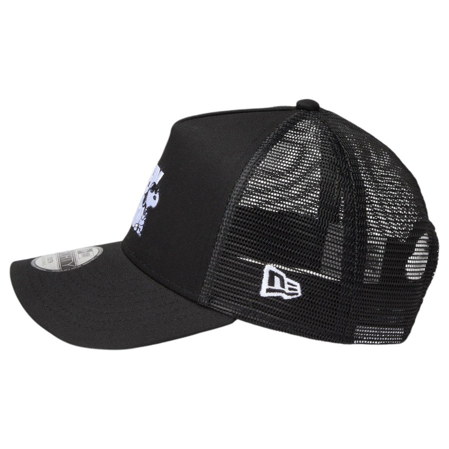 ニューエラ キャップ 帽子 NEW ERA CAP KIDS キッズ Youth 9FORTY A-Frame トラッカー Vintage PEANUTS ピーナッツ JOE COOL ジョー・クール ブラック 14865294 左サイド