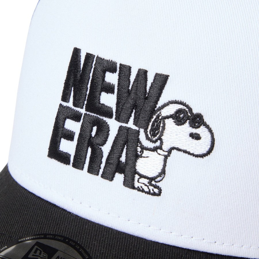 ニューエラ キャップ 帽子 NEW ERA CAP KIDS キッズ Youth 9FORTY A-Frame トラッカー Vintage PEANUTS ピーナッツ JOE COOL ジョー・クール ブラック ホワイト  14865293 フロントロゴ