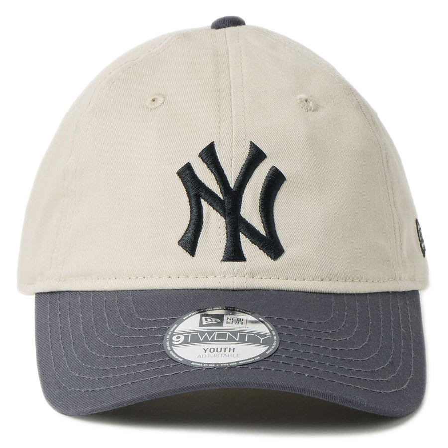 ニューエラ キャップ NEW ERA CAP KIDS キッズ Youth 9TWENTY 2-Tone ニューヨーク ヤンキース ストーン/グラファイト 14747045 正面