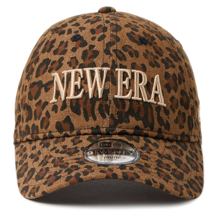 ニューエラ キャップ NEW ERA KIDS キッズ Youth 9TWENTY レオパード Leopard ブラウン ベージュ 14747052 正面