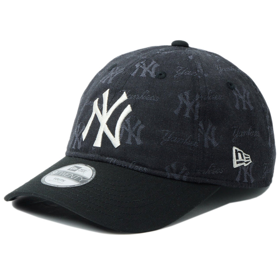 ニューエラ キャップ NEW ERA KIDS キッズ Youth 子供 9TWENTY MLB Jacquard ジャカード ニューヨーク ヤンキース ブラック 14747044 右斜め前